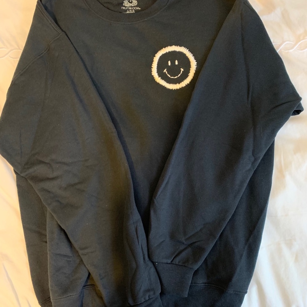 Custom embroidered smiley face sweatshirt - Picture 2 of 2